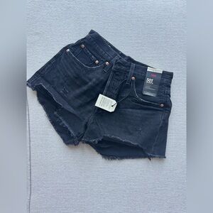 NWT Levi's Black 501 Denim High-Rise Shorts